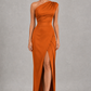 Women’s Asymmetrical Maxi Dress with Clean Neckline for Casual & Occasion Wear