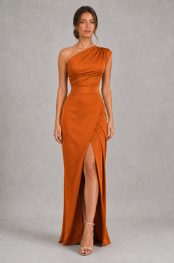Women’s Asymmetrical Maxi Dress with Clean Neckline for Casual & Occasion Wear