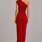 Women’s Asymmetrical Maxi Dress with Clean Neckline for Casual & Occasion Wear