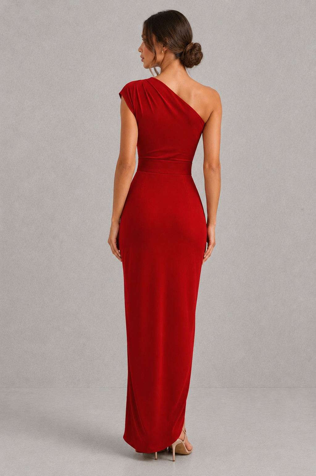 Women’s Asymmetrical Maxi Dress with Clean Neckline for Casual & Occasion Wear