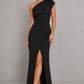 Women’s Asymmetrical Maxi Dress with Clean Neckline for Casual & Occasion Wear
