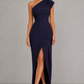 Women’s Asymmetrical Maxi Dress with Clean Neckline for Casual & Occasion Wear