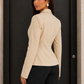 Women’s Beige Tailored Blazer with Single-Button Closure