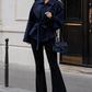 Women’s Belted Cropped Trench Coat with Long Sleeves for Casual & Smart Wear