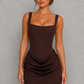 Women's Corset Bodycon Mini Dress – Plum Brown