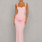 Women's Pleated Corset Maxi Dress - Wedding Guest Formal Evening Dress