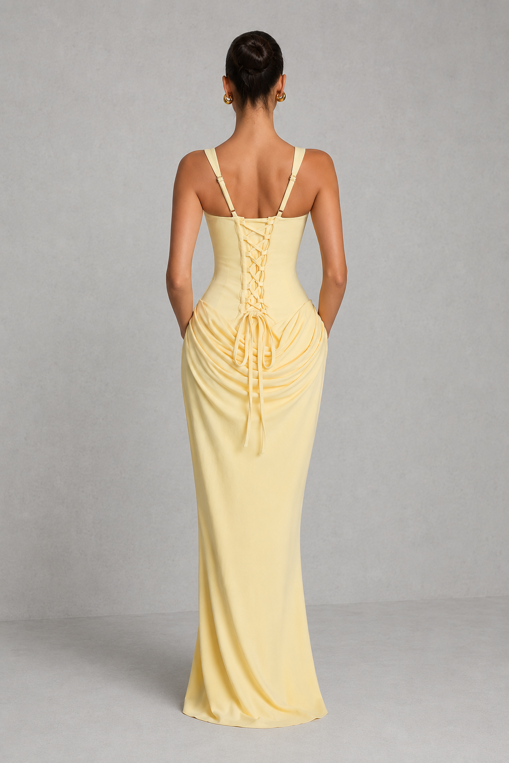 Women's Pleated Corset Maxi Dress - Wedding Guest Formal Evening Dress