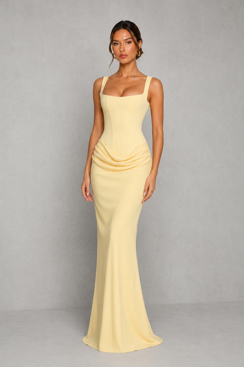 Women's Pleated Corset Maxi Dress - Wedding Guest Formal Evening Dress
