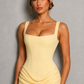 Women's Pleated Corset Maxi Dress - Wedding Guest Formal Evening Dress