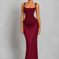 Women's Pleated Corset Maxi Dress - Wedding Guest Formal Evening Dress