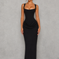 Women's Pleated Corset Maxi Dress - Wedding Guest Formal Evening Dress