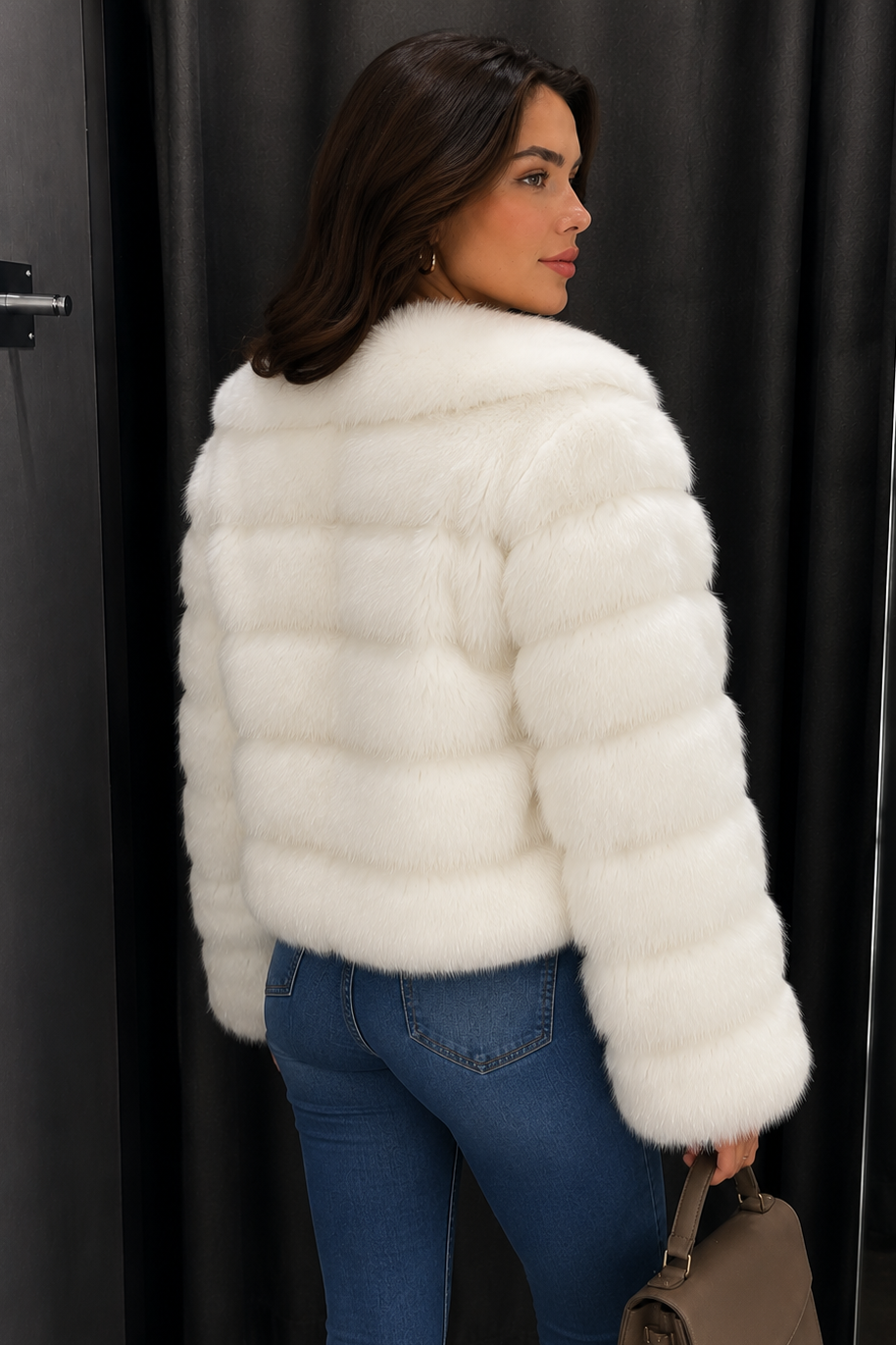 Women’s Cosy Faux Fur Jacket with Plush Finish for Winter & Evening Wear