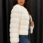Women’s Cosy Faux Fur Jacket with Plush Finish for Winter & Evening Wear