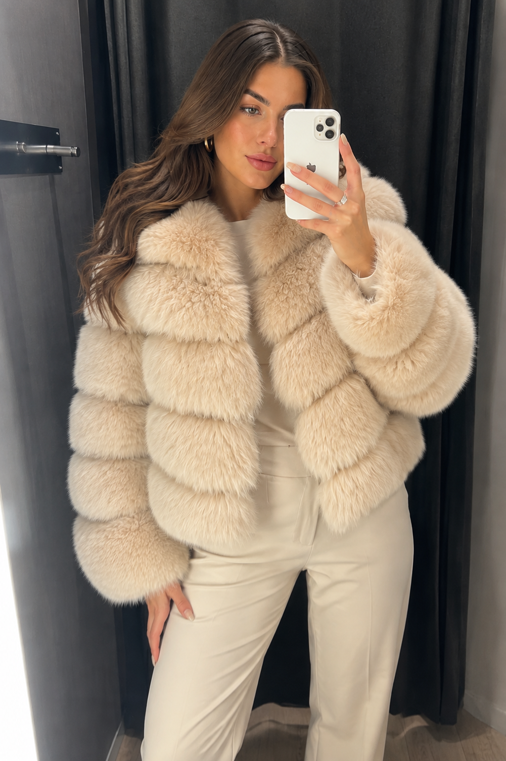 Women’s Cosy Faux Fur Jacket with Plush Finish for Winter & Evening Wear