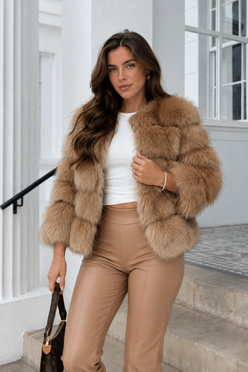 Women’s Cosy Faux Fur Jacket with Plush Finish for Winter & Evening Wear