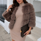 Women’s Cosy Faux Fur Jacket with Plush Finish for Winter & Evening Wear