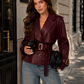 Women’s Distressed Raglan Sleeve Trench Coat with Relaxed Fit