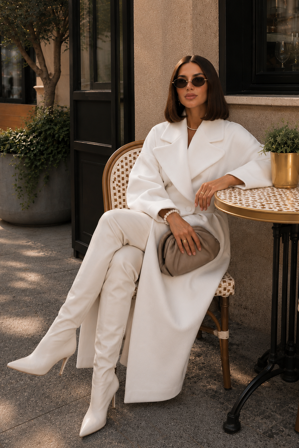 Women’s Double-Breasted Long Coat with Tailored Fit for Winter & Smart Casual Wear
