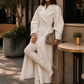 Women’s Double-Breasted Long Coat with Tailored Fit for Winter & Smart Casual Wear