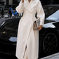 Women’s Double-Breasted Long Coat with Tailored Fit for Winter & Smart Casual Wear