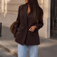 Women’s Double-Breasted Blazer with Vintage Button Detail