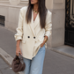 Women’s Double-Breasted Blazer with Vintage Button Detail