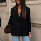 Women’s Double-Breasted Blazer with Vintage Button Detail