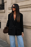 Women’s Double-Breasted Blazer with Vintage Button Detail