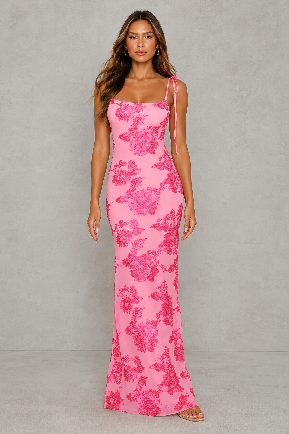 Women's Floral Maxi Dress - Wedding Guest Embroidered Occasion Wear