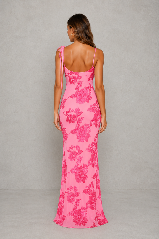 Women's Floral Maxi Dress - Wedding Guest Embroidered Occasion Wear
