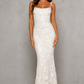 Women's Embroidered Floral Maxi Dress – Ivory