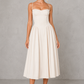 Women's Floral Corset Midi Dress - Sweetheart Wedding Guest & Occasion Dress