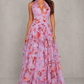 Women's Floral Halter Neck Maxi Dress – Pink