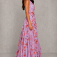 Women's Floral Halter Neck Maxi Dress