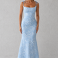 Women’s Floral Jacquard Maxi Dress with Cowl Neck for Wedding & Occasion Wear