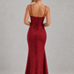 Women’s Floral Jacquard Maxi Dress with Cowl Neck for Wedding & Occasion Wear