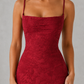 Women’s Floral Jacquard Maxi Dress with Cowl Neck for Wedding & Occasion Wear