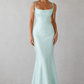 Women’s Floral Jacquard Maxi Dress with Cowl Neck for Wedding & Occasion Wear