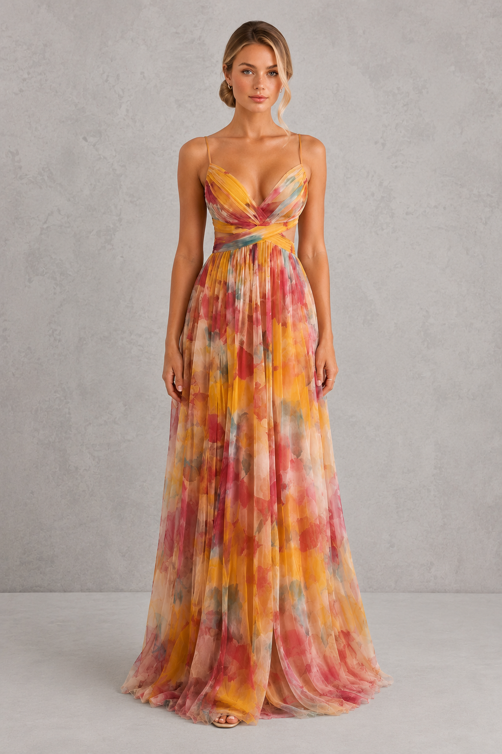 Women's Floral Halter Maxi Dress - Wedding Guest Holiday Occasion Wear