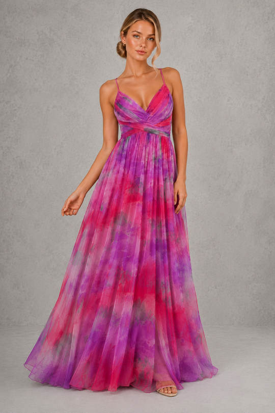 Women's Floral Halter Maxi Dress - Wedding Guest Holiday Occasion Wear