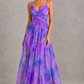 Women's Floral Halter Holiday Maxi Dress – Purple