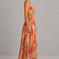 Women's Floral Halter Holiday Maxi Dress