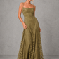 Women's Floral Lace Maxi Wedding Guest Dress - Formal Occasion Dress