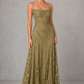 Women's Floral Lace Maxi Wedding Guest Dress - Formal Occasion Dress