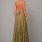 Women's Floral Lace Maxi Wedding Guest Dress - Formal Occasion Dress