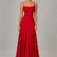 Women's Floral Lace Maxi Wedding Guest Dress - Formal Occasion Dress