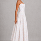 Women's Floral Strapless Fit & Flare Midi Dress