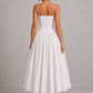 Women's Floral Strapless Fit & Flare Midi Dress