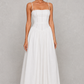 Women's Floral Strapless Fit & Flare Midi Dress – White