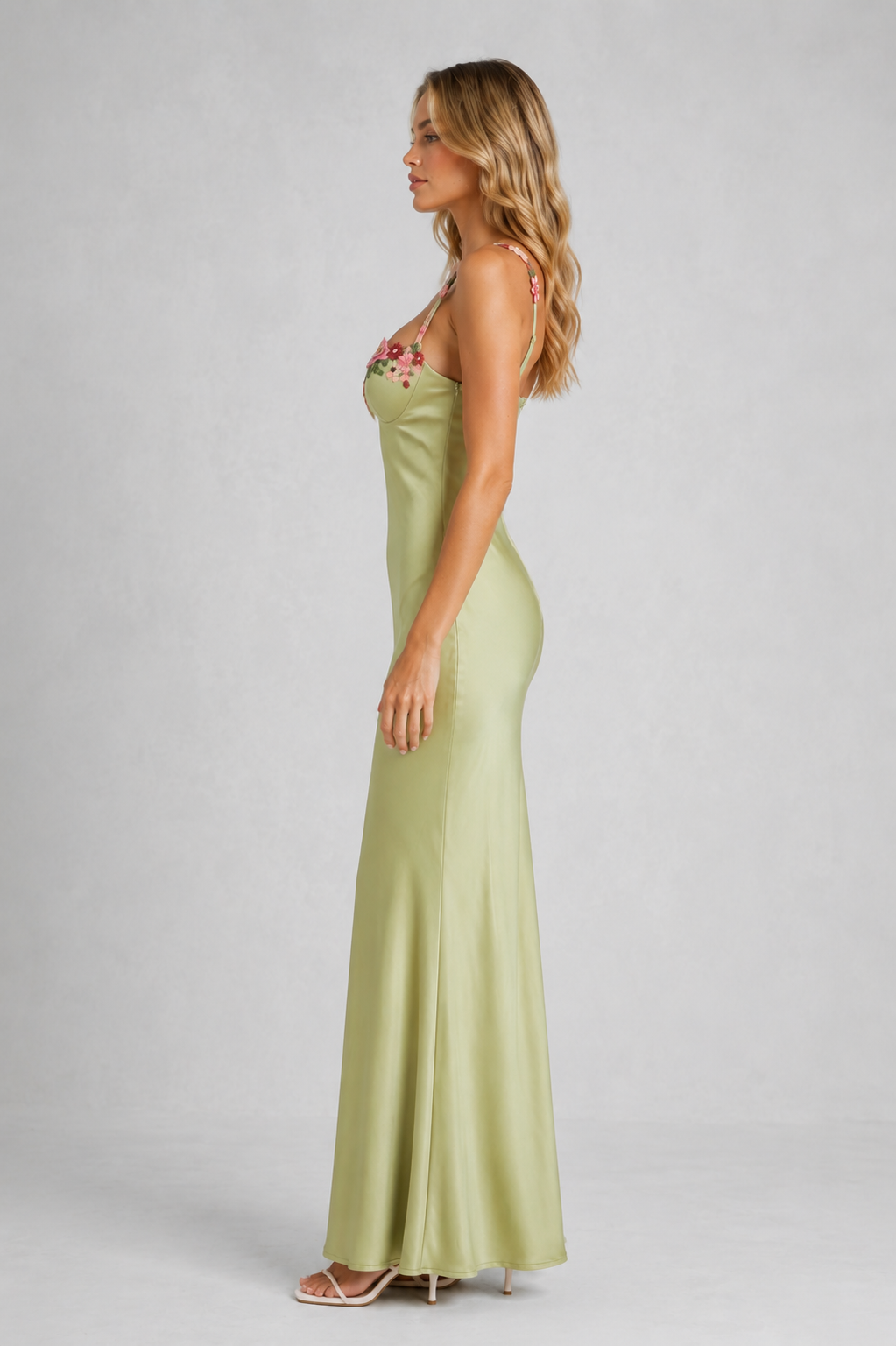 Women’s Floral Strap Maxi Dress for Wedding & Occasion Wear